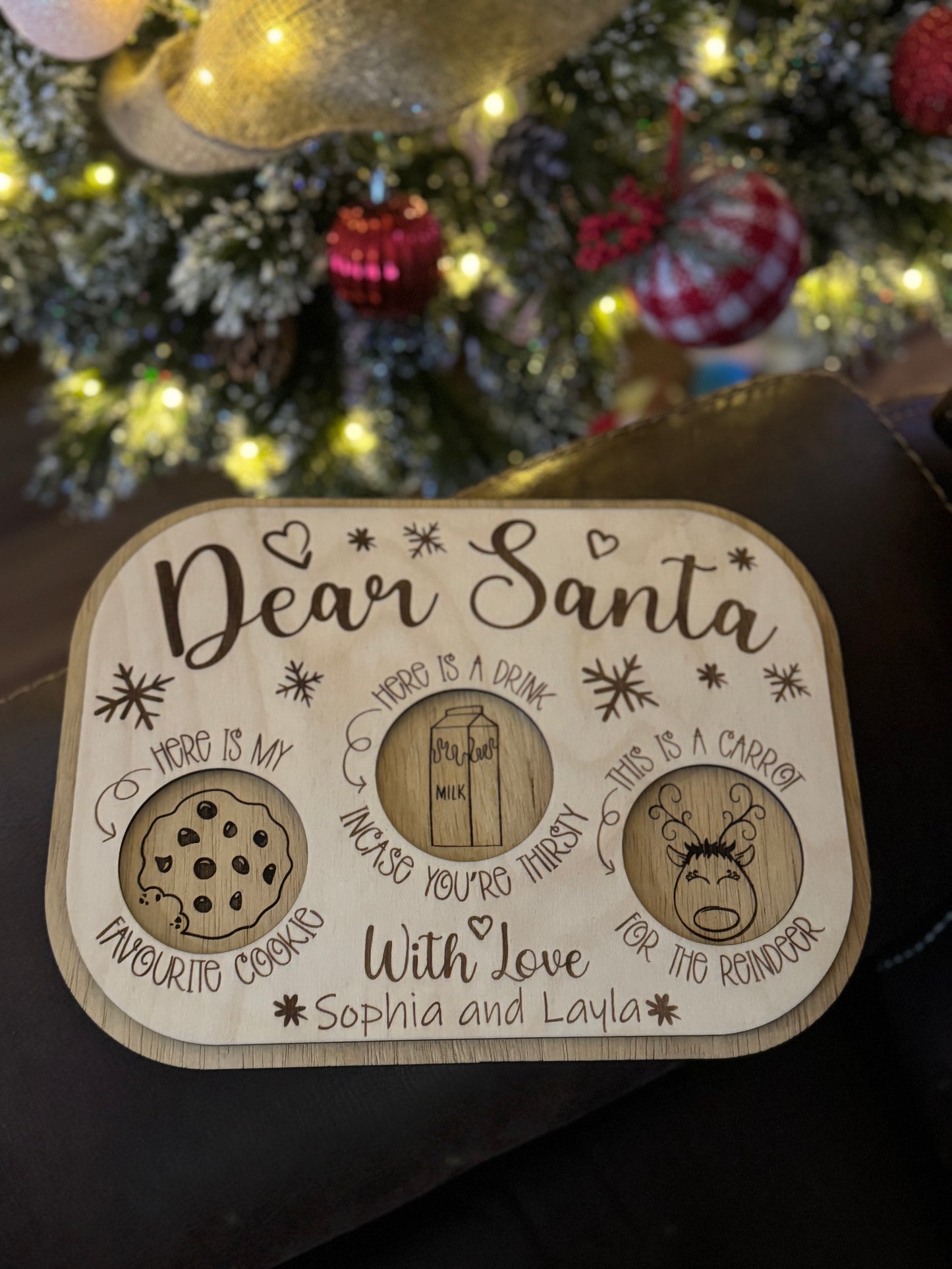Personalized Santa and Reindeer Snack Tray