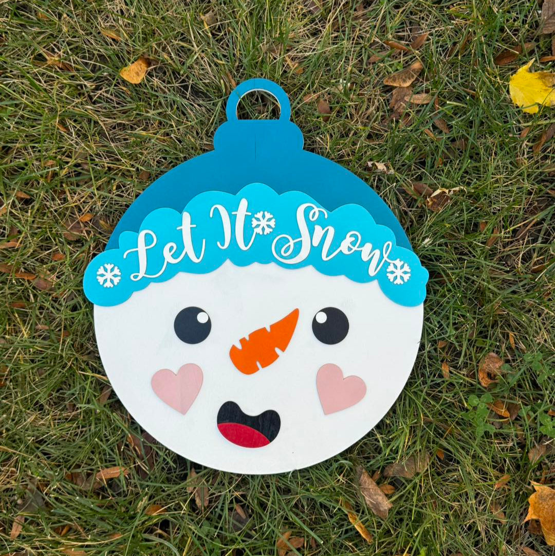 Snowman ornament welcome sign DIY kit