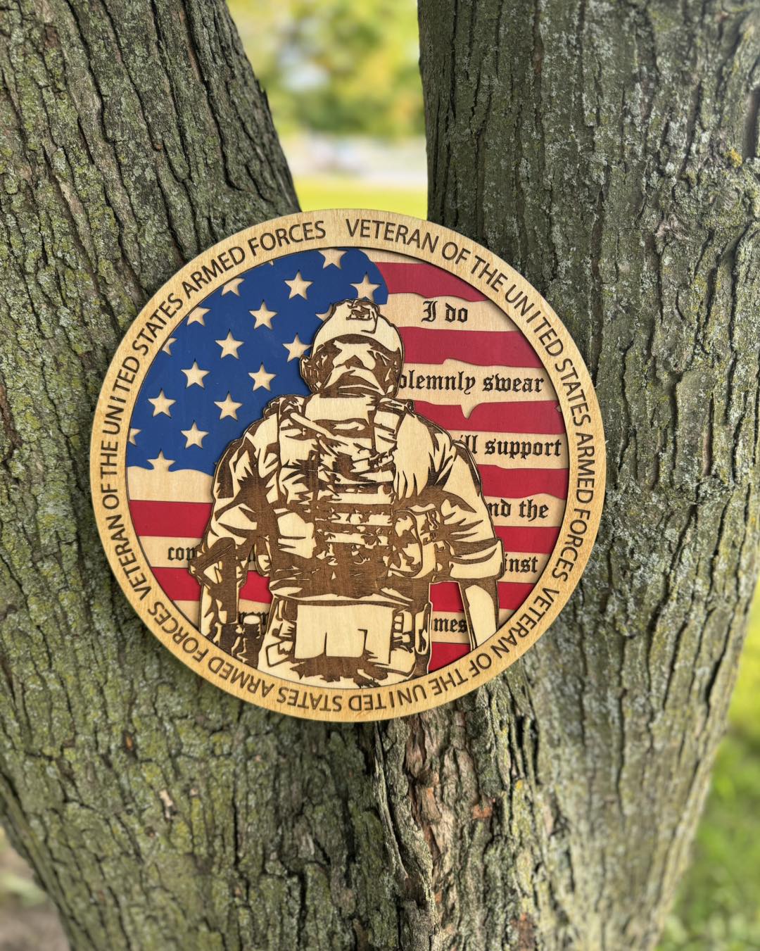 Armed Forces Veteran Round Sign