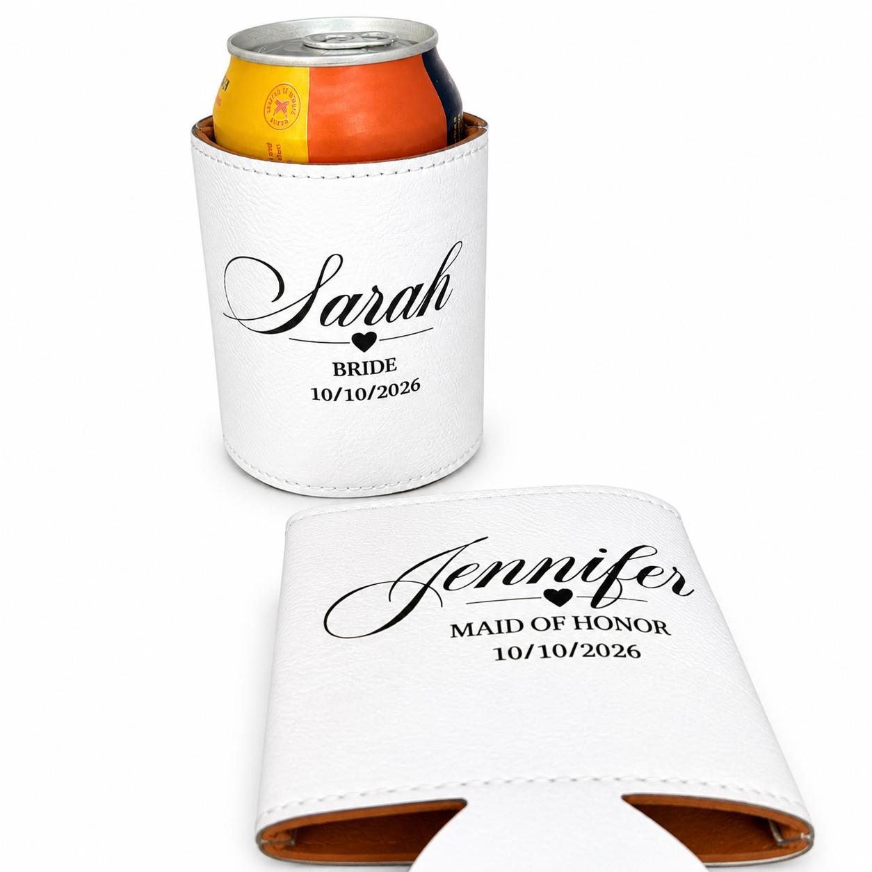 Custom Engraved Leather Can Cooler