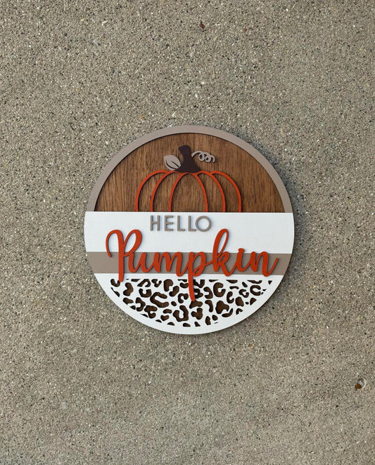 Hello Pumpkin Cheetah Round