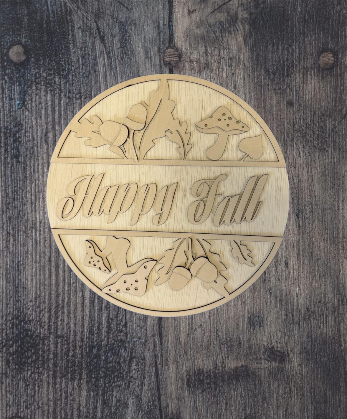 Mushroom Happy Fall Round