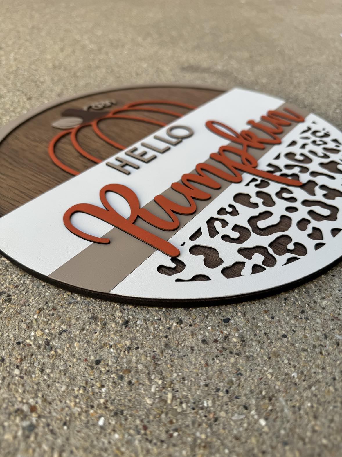 Hello Pumpkin Cheetah Round