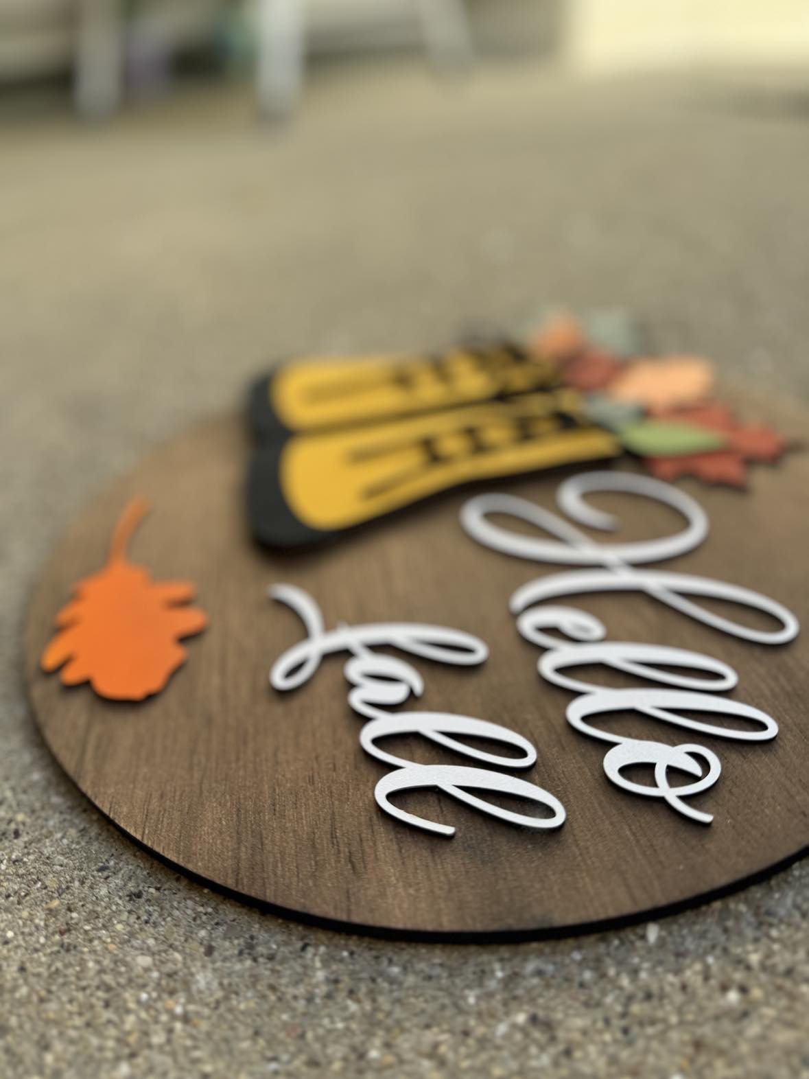 Rain Boots Hello Fall Round