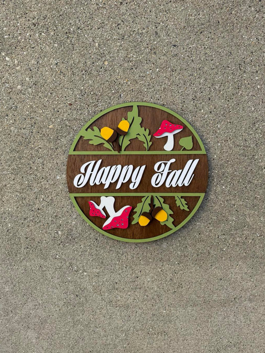 Mushroom Happy Fall Round