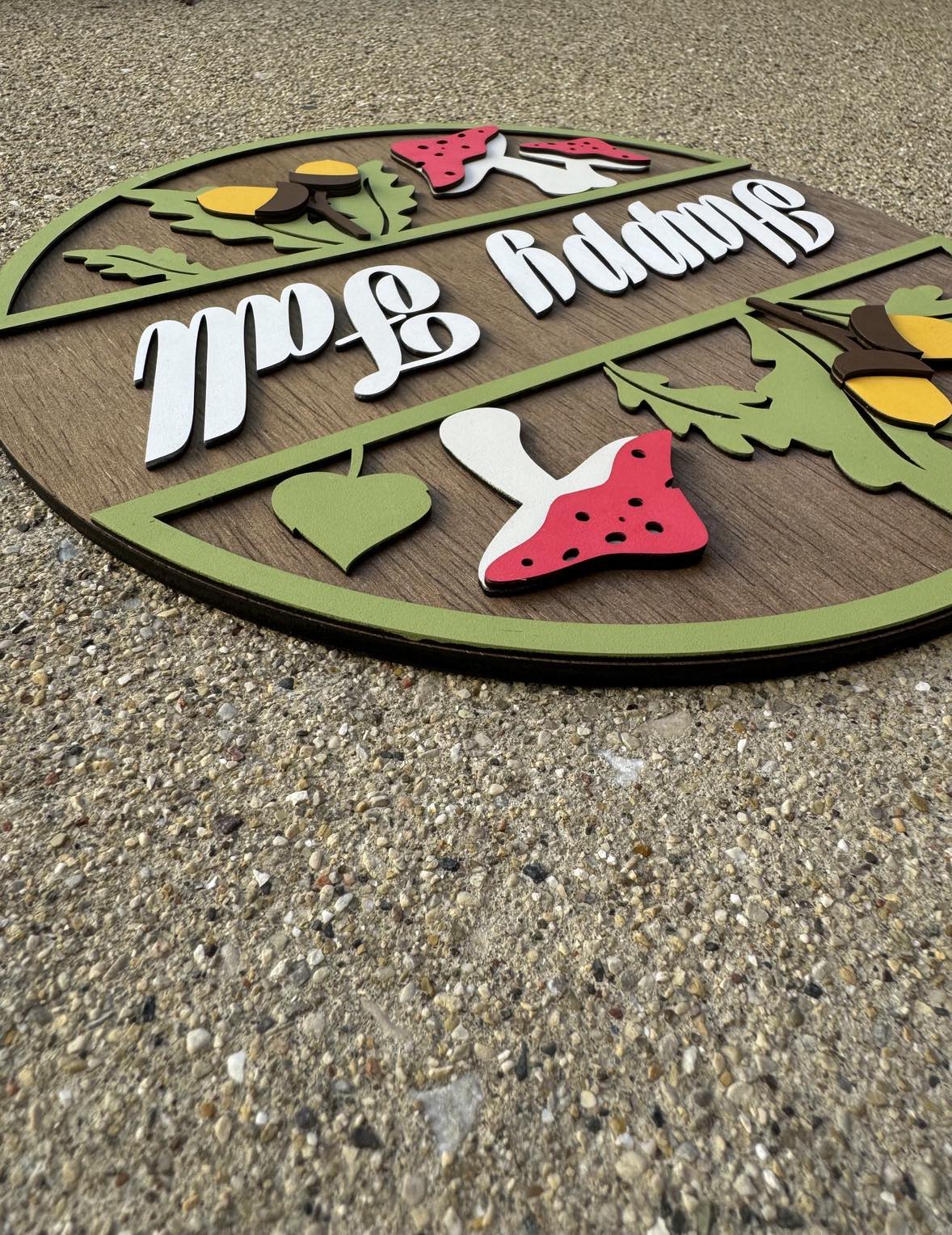 Mushroom Happy Fall Round