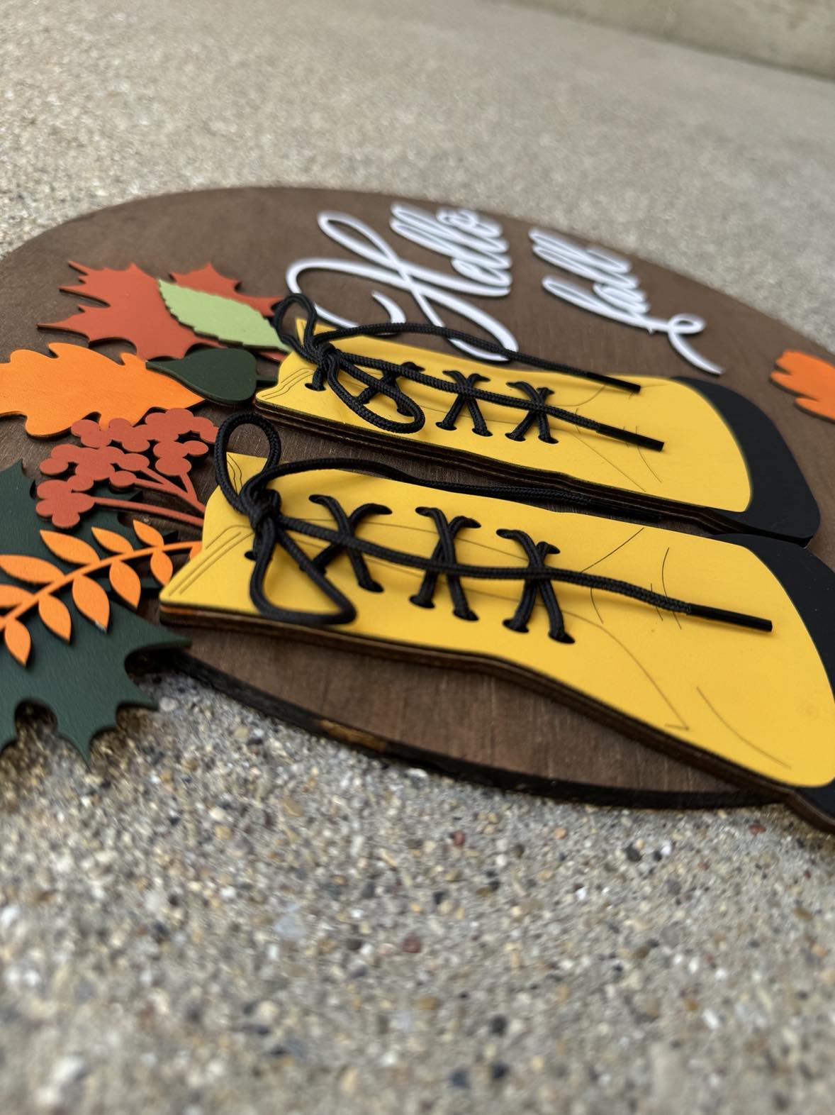 Rain Boots Hello Fall Round