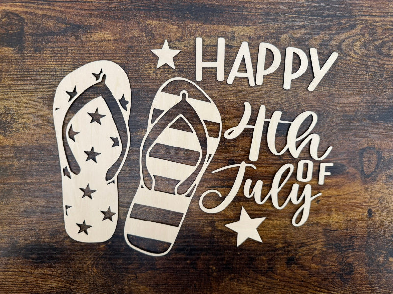 Wooden pieces to 4th of July DIY sign