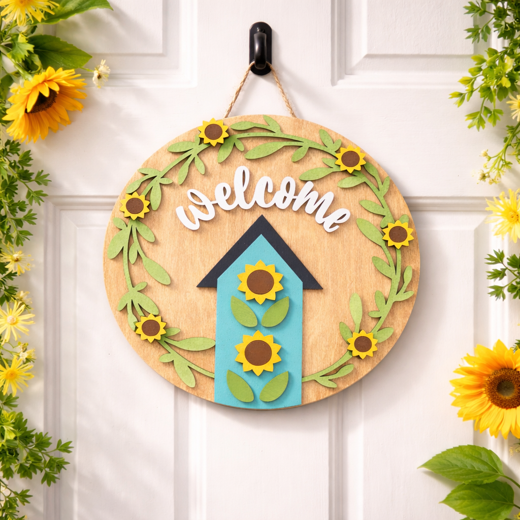 Sunflower Birdhouse Round