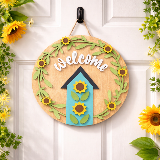 Sunflower Birdhouse Round