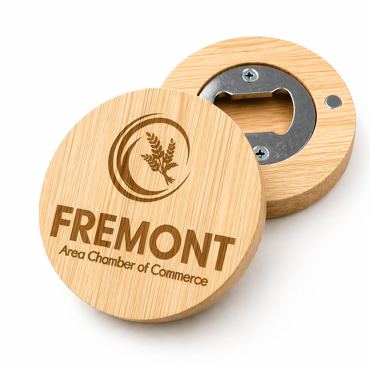 Custom Engraved Bamboo Bottle Opener Magnet