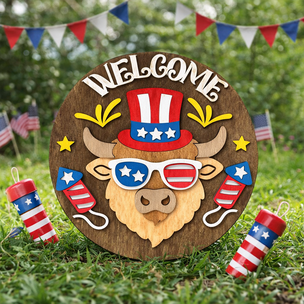 Highland Cow 4th Of July Sunglasses Mini