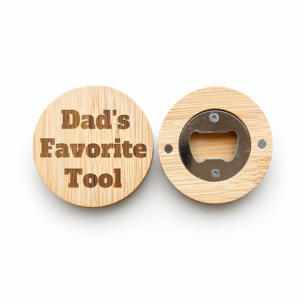 Custom Engraved Bamboo Bottle Opener Magnet