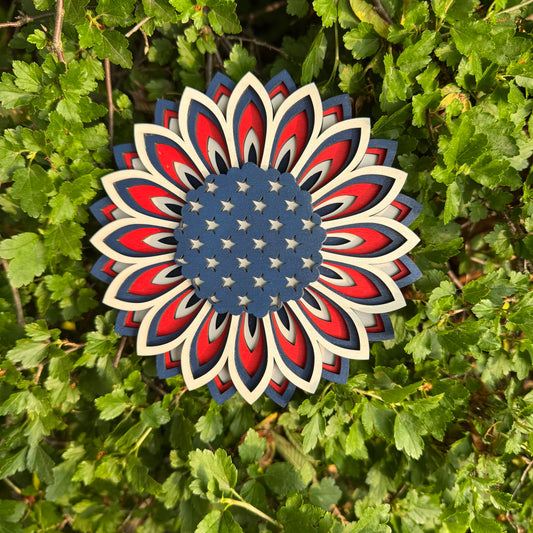 Patriotic Sunflower Door Sign
