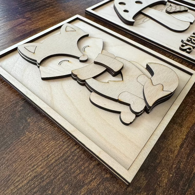 Wooden fall fox DIY kit