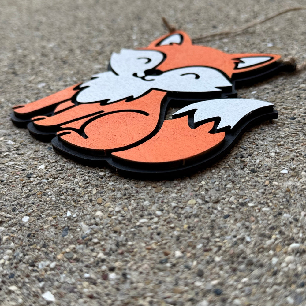 3 D fox ornament pop out kit