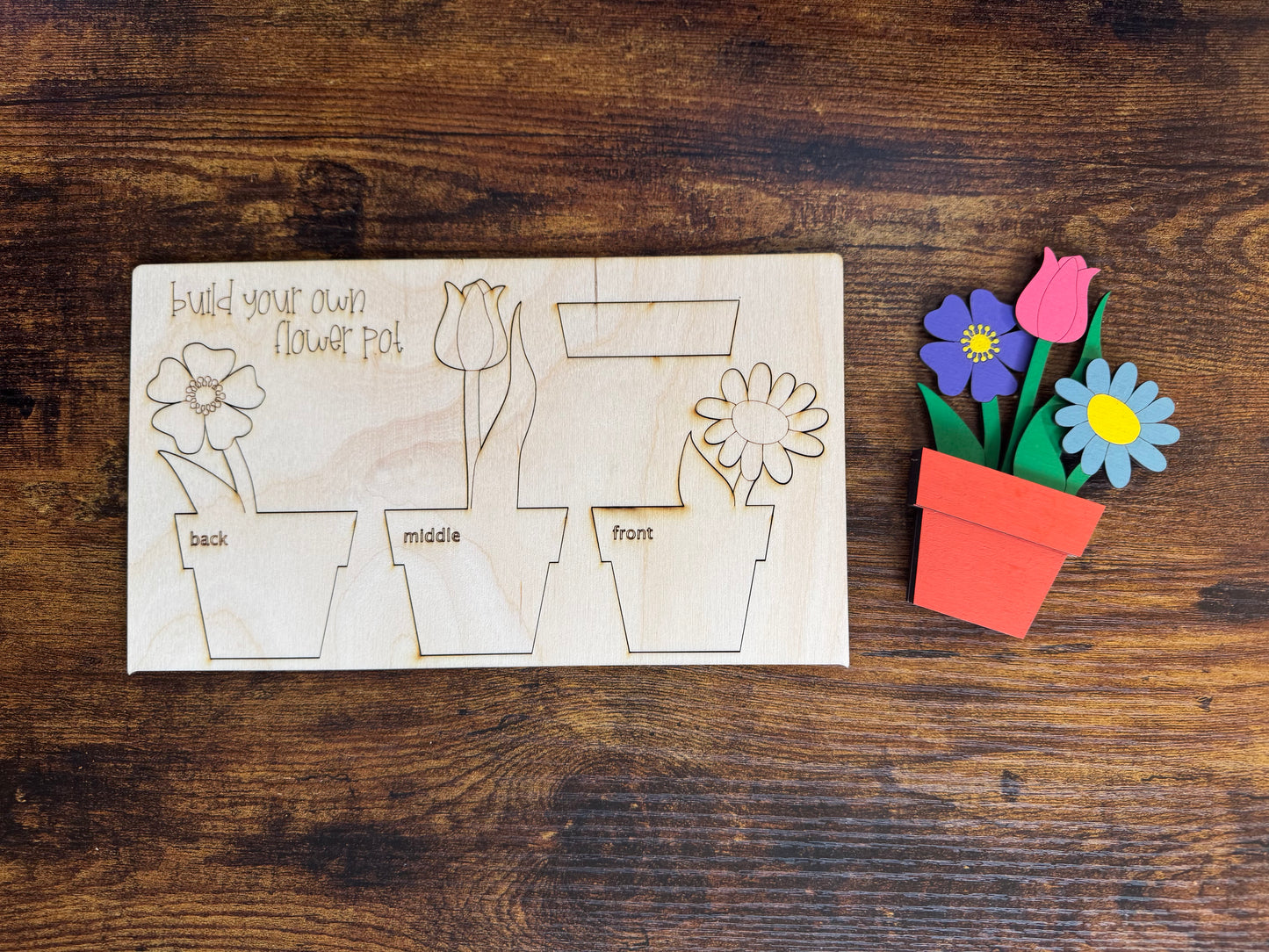 Build Your Own Flower Pot Magnet Pop-Out Kit