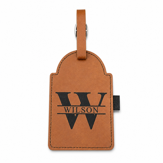 Custom Engraved Leather Golf Tee Tag