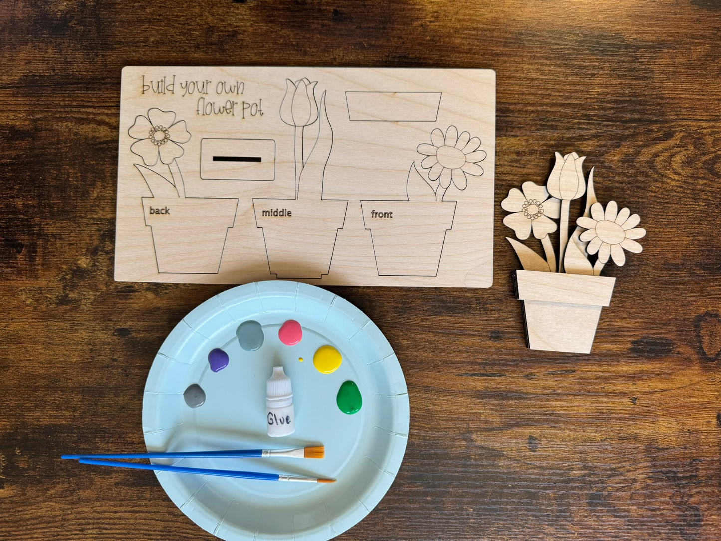 Build Your Own Flower Pot Magnet Pop-Out Kit
