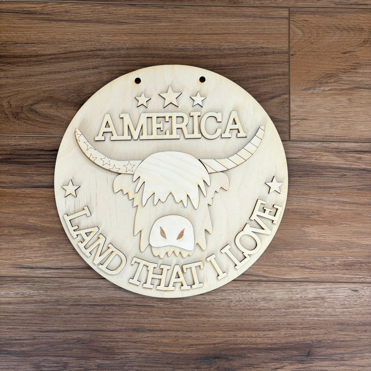 4th of July Highland Cow Round