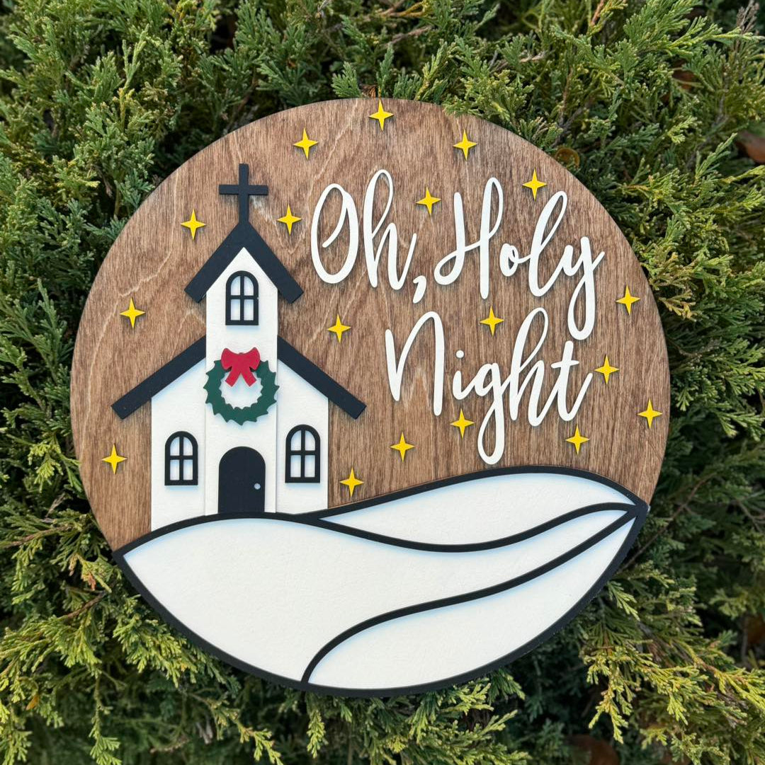 Oh holy night church on a hill DIY kit welcome sign