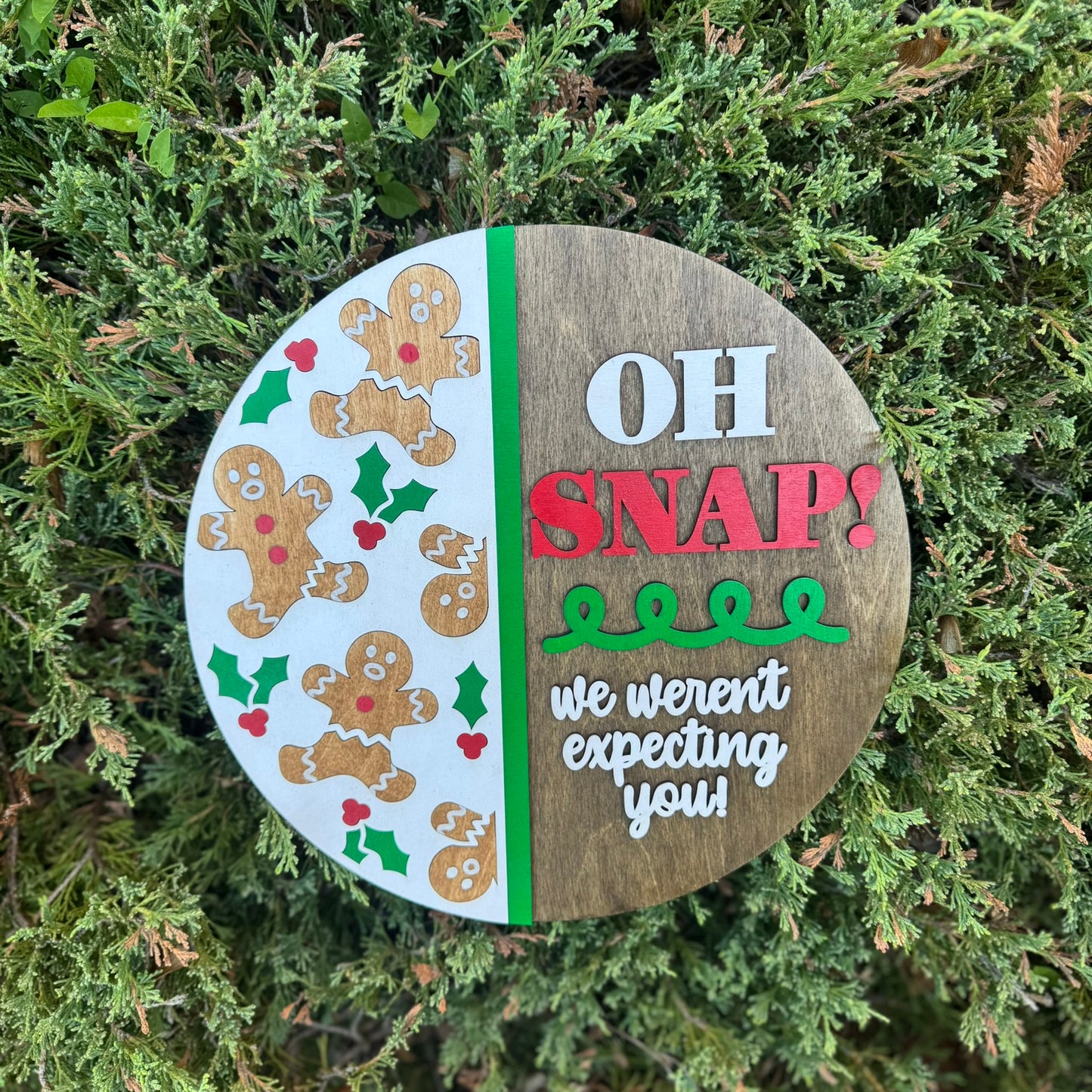 Oh Snap Gingerbread Man Round