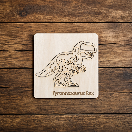 Wooden Dinosaur Paint & Puzzle Kit