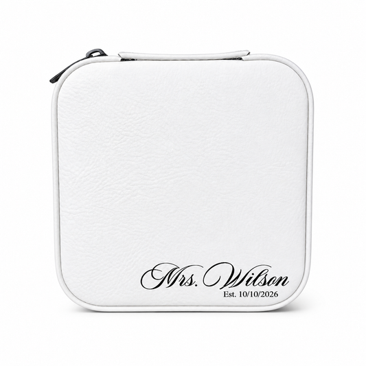 Custom Engraved Leather Jewelry Box