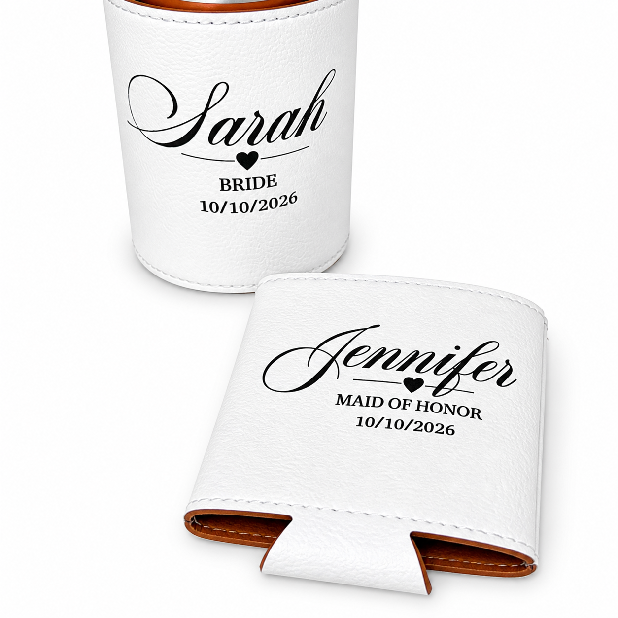 Custom Engraved Leather Can Cooler