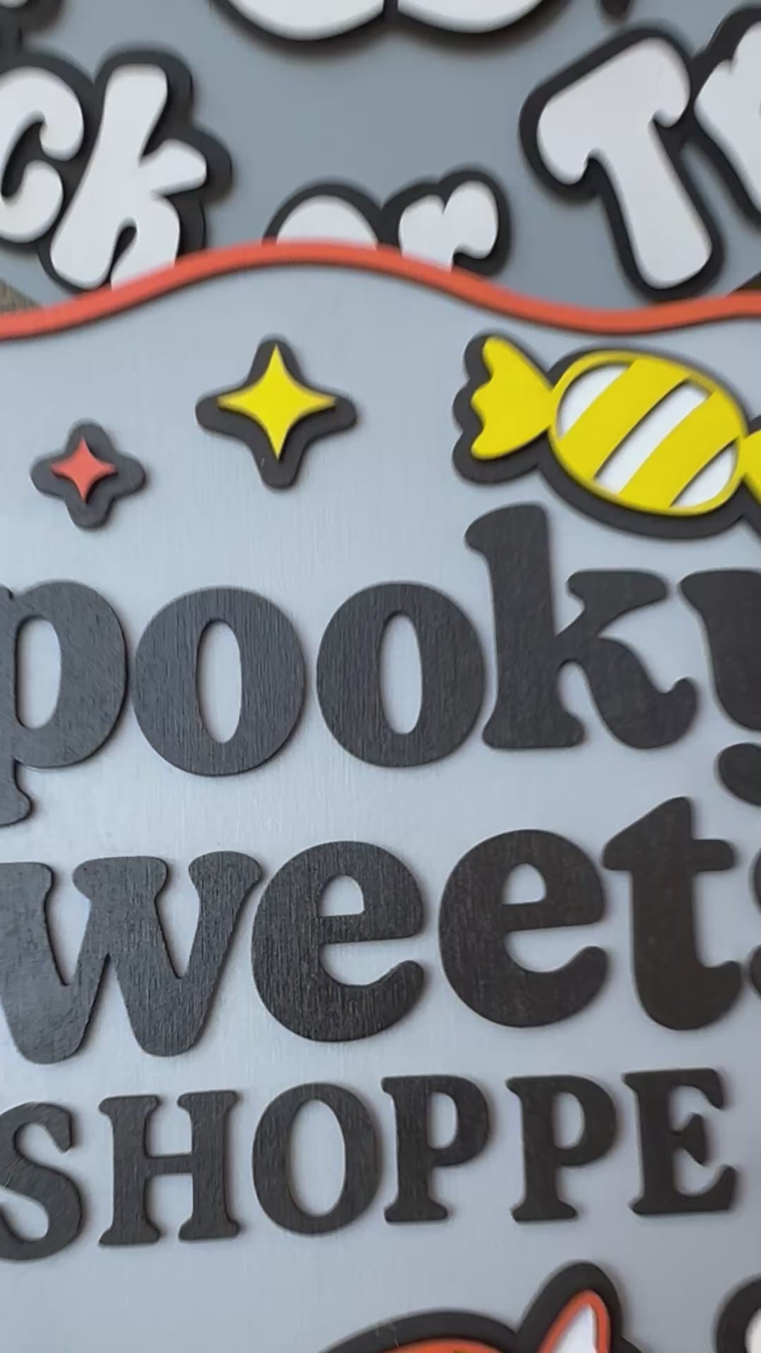 Video of a set of Halloween craft kits and signs